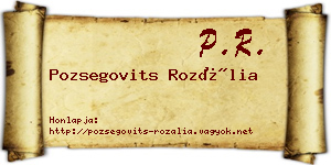 Pozsegovits Rozália névjegykártya